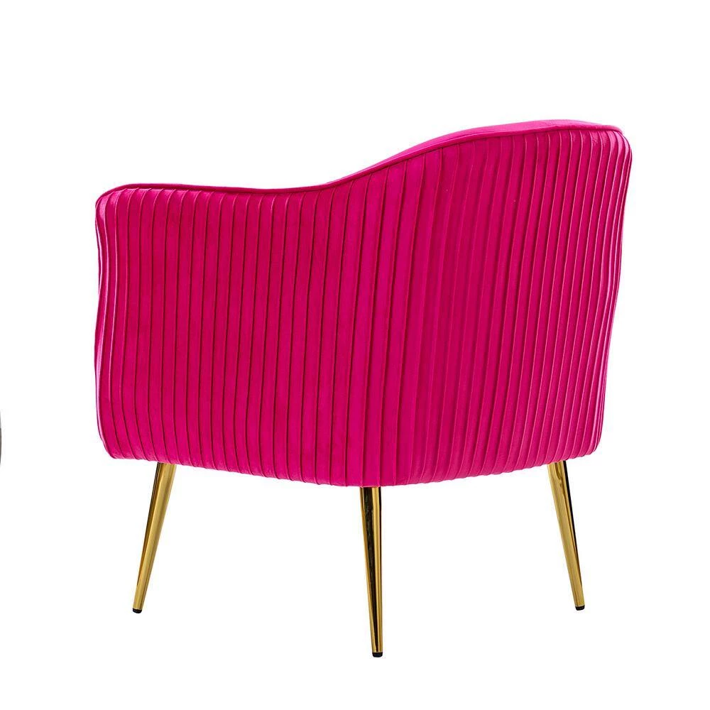 Juliis Fushia Barrel Chair with Metal Legs by JAYDEN CREATION 4 Juliis Fushia Barrel Chair with Metal Legs by JAYDEN CREATION - Image 4