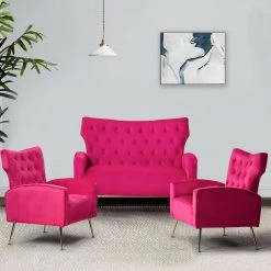 Brion 3-Piece Fushia Living Room Set by JAYDEN CREATION -JAYDEN CREATION Sales fushia jayden creation living room sets sf192 ch116 s2 fushi 31 1000