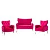 Brion 3-Piece Fushia Living Room Set by JAYDEN CREATION