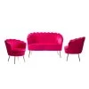 Yeran 52 in. 3 Piece Fushia Living Room Set by JAYDEN CREATION