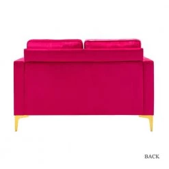 Belinda 51 in. Fushia Rose Golden Polyester 2-Seats Loveseats Velvet Sofa with Golden Base by JAYDEN CREATION 12 Belinda 51 in. Fushia Rose Golden Polyester 2-Seats Loveseats Velvet Sofa with Golden Base by JAYDEN CREATION -JAYDEN CREATION Sales fushia jayden creation loveseats sfmsy0083 fushia 66 1000