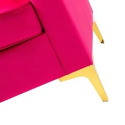 Belinda 51 in. Fushia Rose Golden Polyester 2-Seats Loveseats Velvet Sofa with Golden Base by JAYDEN CREATION 17 Belinda 51 in. Fushia Rose Golden Polyester 2-Seats Loveseats Velvet Sofa with Golden Base by JAYDEN CREATION -JAYDEN CREATION Sales fushia jayden creation loveseats sfmsy0083 fushia fa 1000