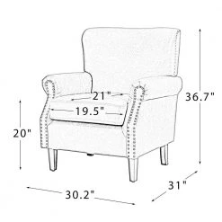 Enzo Vegan Leather Grey Armchair with Nailhead Trim by JAYDEN CREATION -JAYDEN CREATION Sales gray jayden creation accent chairs chm0601 grey 76 1000