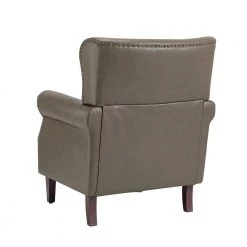 Enzo Vegan Leather Grey Armchair with Nailhead Trim by JAYDEN CREATION -JAYDEN CREATION Sales gray jayden creation accent chairs chm0601 grey c3 1000