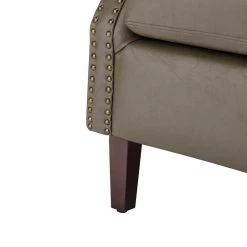 Enzo Vegan Leather Grey Armchair with Nailhead Trim by JAYDEN CREATION -JAYDEN CREATION Sales gray jayden creation accent chairs chm0601 grey fa 1000