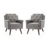 Oechalia Grey Armchair with Button-tufted set of 2 by JAYDEN CREATION