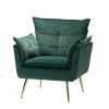 Mδ Nico Contemporary and Classic Green Armchair with Metal Legs by JAYDEN CREATION