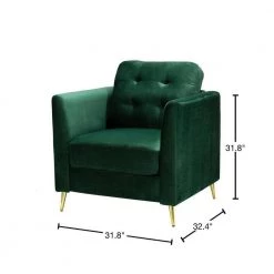 Selma Green Club Chair with Metal Legs by JAYDEN CREATION -JAYDEN CREATION Sales green jayden creation accent chairs chyjh0216 green 40 1000