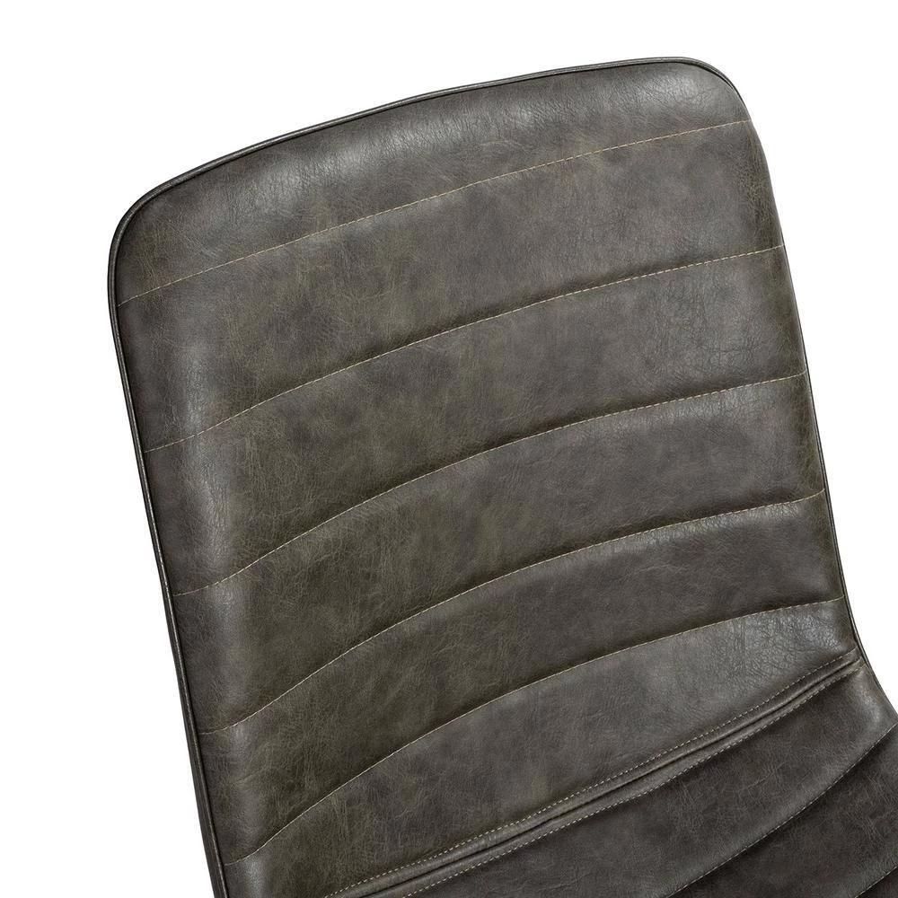 Levant Green Faux Leather Side Chair with Split Metal Legs (Set of 2) by JAYDEN CREATION 6 Levant Green Faux Leather Side Chair with Split Metal Legs (Set of 2) by JAYDEN CREATION - Image 6