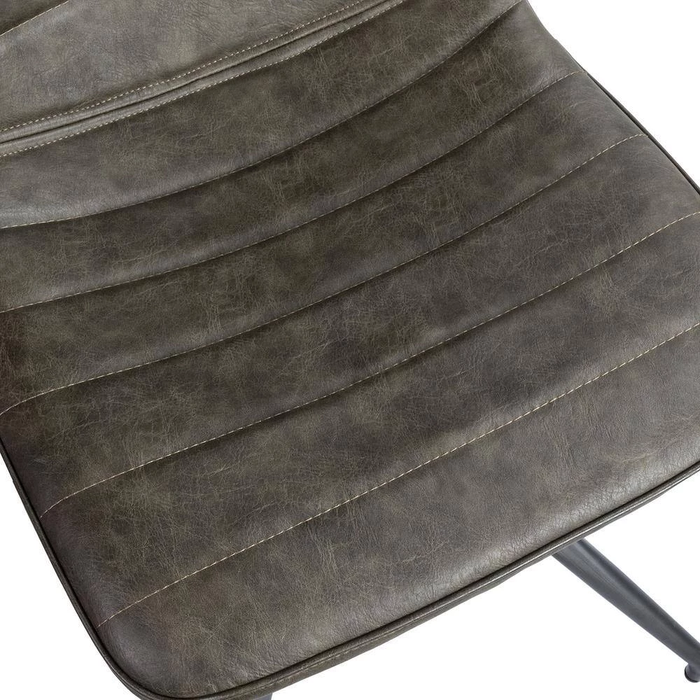 Levant Green Faux Leather Side Chair with Split Metal Legs (Set of 2) by JAYDEN CREATION 5 Levant Green Faux Leather Side Chair with Split Metal Legs (Set of 2) by JAYDEN CREATION - Image 5