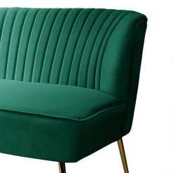 Carmita 47 in. Green Velvet Tufted 2-Seats Loveseats Sofa with Golden Base by JAYDEN CREATION -JAYDEN CREATION Sales green jayden creation loveseats sfm0140 green 44 1000