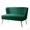 Carmita 47 in. Green Velvet Tufted 2-Seats Loveseats Sofa with Golden Base by JAYDEN CREATION