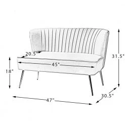 Carmita 47 in. Green Velvet Tufted 2-Seats Loveseats Sofa with Golden Base by JAYDEN CREATION -JAYDEN CREATION Sales green jayden creation loveseats sfm0140 green 76 1000