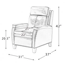 Florina Green Genuine Cigar Leather Recliner with Nailhead Trim by JAYDEN CREATION 18 Florina Green Genuine Cigar Leather Recliner with Nailhead Trim by JAYDEN CREATION -JAYDEN CREATION Sales green jayden creation recliners rclb0172 green 76 1000