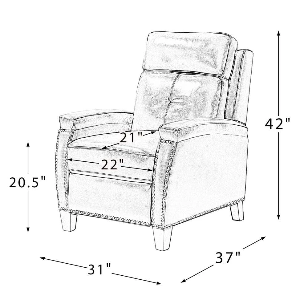 Florina Green Genuine Cigar Leather Recliner with Nailhead Trim by JAYDEN CREATION 9 Florina Green Genuine Cigar Leather Recliner with Nailhead Trim by JAYDEN CREATION - Image 9