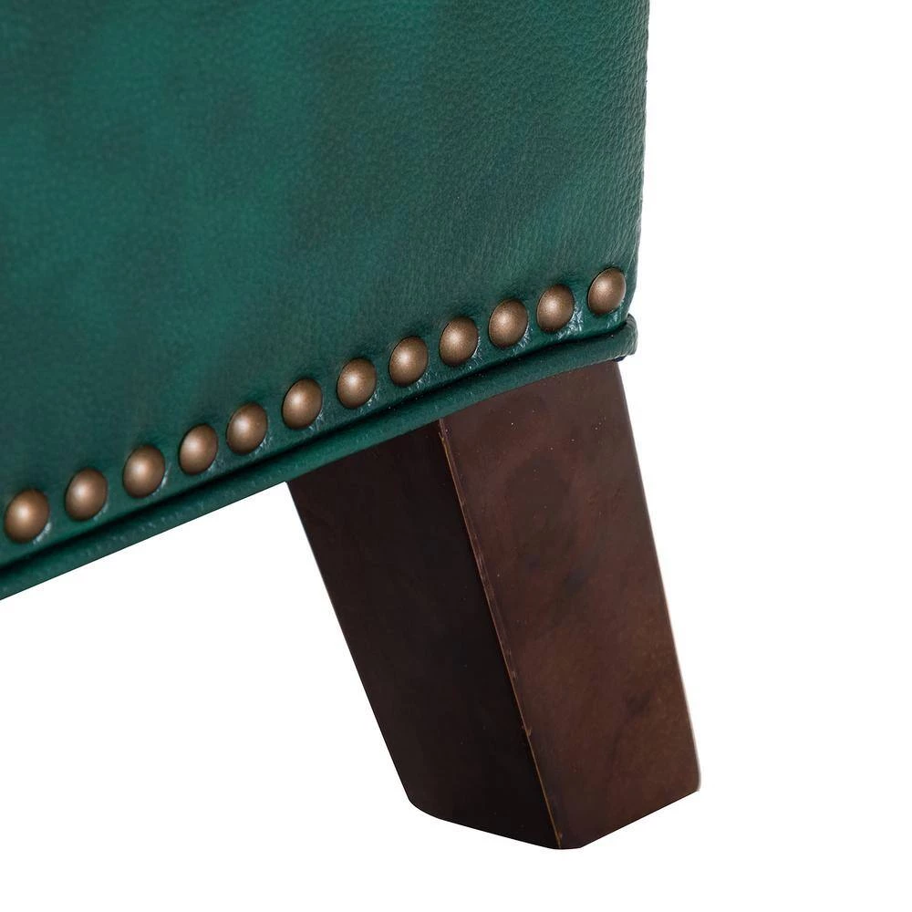 Florina Green Genuine Cigar Leather Recliner with Nailhead Trim by JAYDEN CREATION 8 Florina Green Genuine Cigar Leather Recliner with Nailhead Trim by JAYDEN CREATION - Image 8