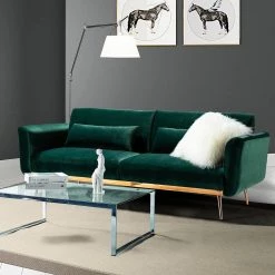 Cartier 3-Seat Green Velvet Sofa by JAYDEN CREATION -JAYDEN CREATION Sales green jayden creation sofas couches sfdc0025 green 31 1000