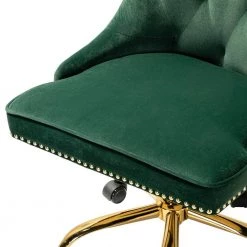 Adelina Green Swivel Tufted Task Chair with Nailhead Trim by JAYDEN CREATION -JAYDEN CREATION Sales green jayden creation task chairs ofmyn0145 green 4f 1000