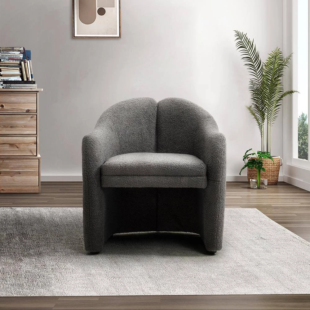 Baudoin Grey Barrel Chair with Polyester Fabric by JAYDEN CREATION 10 Baudoin Grey Barrel Chair with Polyester Fabric by JAYDEN CREATION - Image 10