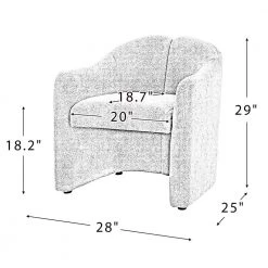 Baudoin Grey Barrel Chair with Polyester Fabric by JAYDEN CREATION 18 Baudoin Grey Barrel Chair with Polyester Fabric by JAYDEN CREATION -JAYDEN CREATION Sales grey jayden creation accent chairs chm0353 grey 76 1000