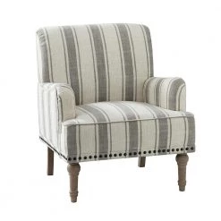 Imperia Grey Armchair with Turned Legs by JAYDEN CREATION