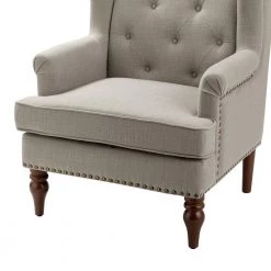 Cecília Grey Armchair With Solid Wood Legs Set of 2 by JAYDEN CREATION 15 Cecília Grey Armchair With Solid Wood Legs Set of 2 by JAYDEN CREATION -JAYDEN CREATION Sales grey jayden creation accent chairs chm0584 grey s2 1f 1000