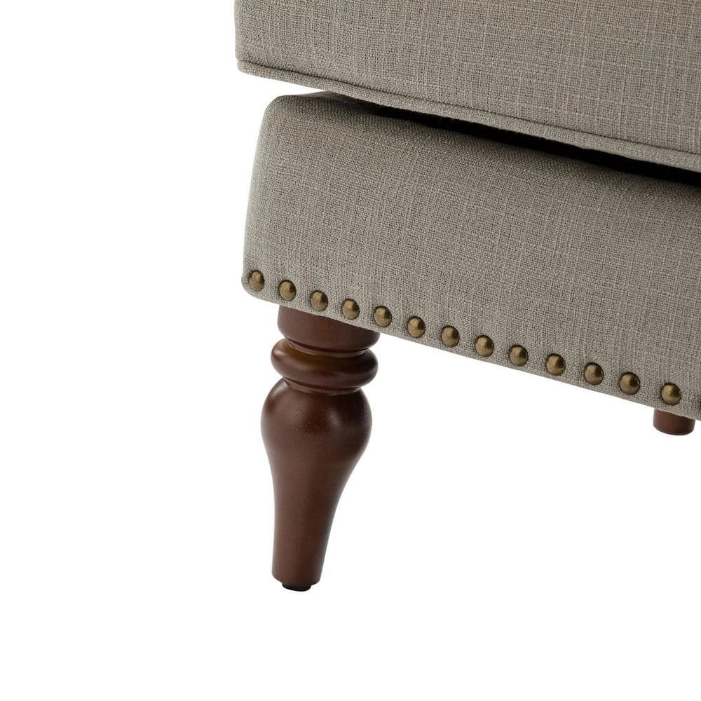 Cecília Grey Armchair With Solid Wood Legs Set of 2 by JAYDEN CREATION 8 Cecília Grey Armchair With Solid Wood Legs Set of 2 by JAYDEN CREATION - Image 8