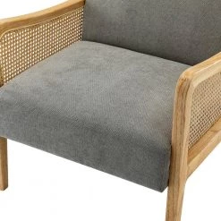 Finebaik Grey ArmChair with Solid Wood Legs (Set of 2) by JAYDEN CREATION -JAYDEN CREATION Sales grey jayden creation accent chairs chs0461 grey s2 4f 1000