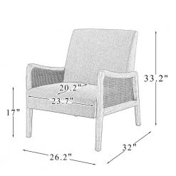 Finebaik Grey ArmChair with Solid Wood Legs (Set of 2) by JAYDEN CREATION -JAYDEN CREATION Sales grey jayden creation accent chairs chs0461 grey s2 76 1000