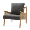 Kamil Grey Armchair with Solid Wood Legs by JAYDEN CREATION