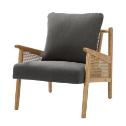 Kamil Grey Armchair with Solid Wood Legs by JAYDEN CREATION
