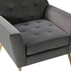 Ernesto Grey Armchair with Metal Base by JAYDEN CREATION -JAYDEN CREATION Sales grey jayden creation accent chairs chwh0231 grey s2 4f 1000