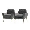 Ernesto Grey Armchair with Metal Base by JAYDEN CREATION