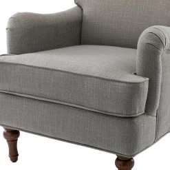 Achilles Grey Armchair with Turned Legs (Set of 2) by JAYDEN CREATION -JAYDEN CREATION Sales grey jayden creation accent chairs chwh0442 grey s2 1f 1000