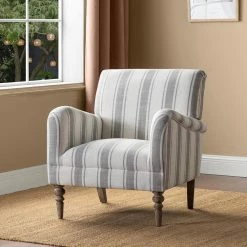 Hallstatt Retro Color Grey Accent Arm Chair with Wood Base by JAYDEN CREATION -JAYDEN CREATION Sales grey jayden creation accent chairs hchs0105 grey 31 1000