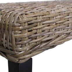 Horacio Kubu Rattan Grey Bench with Open Bottom by JAYDEN CREATION -JAYDEN CREATION Sales grey jayden creation dining benches bept0180 grey 44 1000