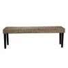 Horacio Kubu Rattan Grey Bench with Open Bottom by JAYDEN CREATION