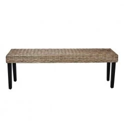 Horacio Kubu Rattan Grey Bench with Open Bottom by JAYDEN CREATION -JAYDEN CREATION Sales grey jayden creation dining benches bept0180 grey 66 1000