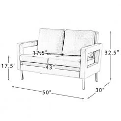 Barmen 50 in. Grey Upholstered Loveseat with Loose Back by JAYDEN CREATION -JAYDEN CREATION Sales grey jayden creation loveseats hsfmsy0134 grey 76 1000