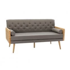 Carla 62.5" Grey sofa with Tufted Back by JAYDEN CREATION