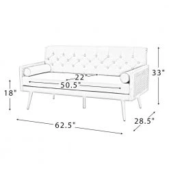 Carla 62.5" Grey sofa with Tufted Back by JAYDEN CREATION -JAYDEN CREATION Sales grey jayden creation loveseats sfs0400 grey 76 1000