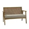 Ariadne 43" Grey Loveseat with Rattan Back by JAYDEN CREATION