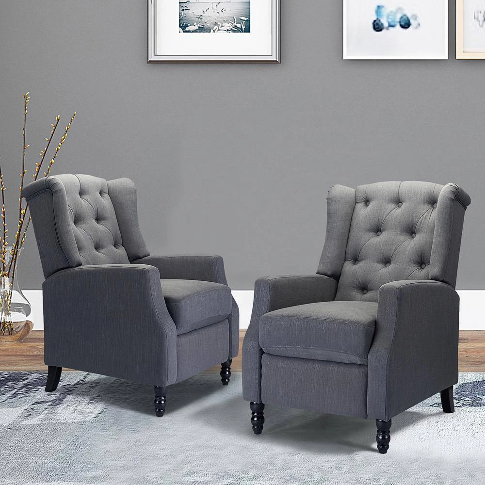 Carina Grey Manual Recliner with Tufted Back (Set of 2) by JAYDEN CREATION 10 Carina Grey Manual Recliner with Tufted Back (Set of 2) by JAYDEN CREATION - Image 10
