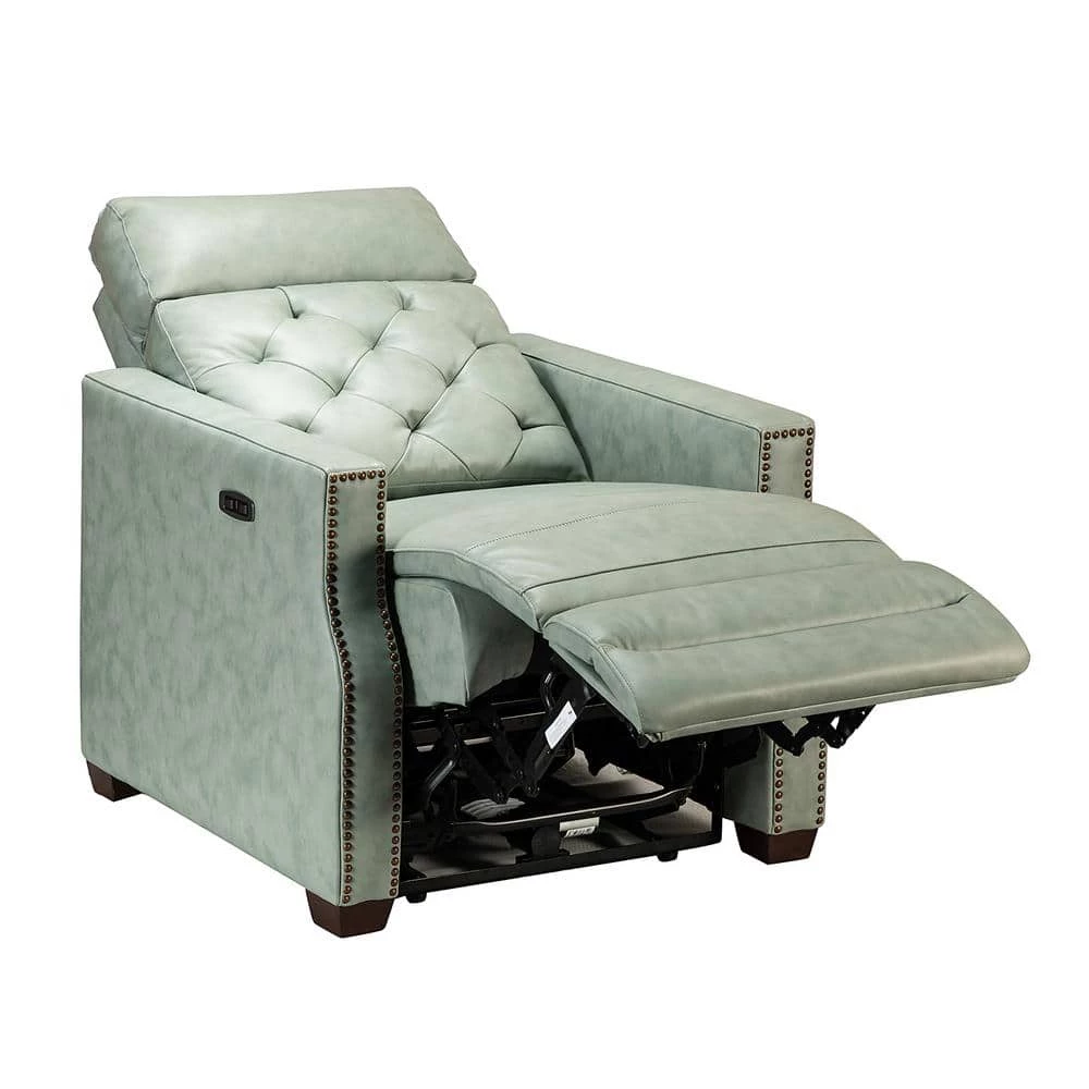 Octavio 31.50"Wide Grey Genuine Leather Power Recliner by JAYDEN CREATION 5 Octavio 31.50"Wide Grey Genuine Leather Power Recliner by JAYDEN CREATION - Image 5