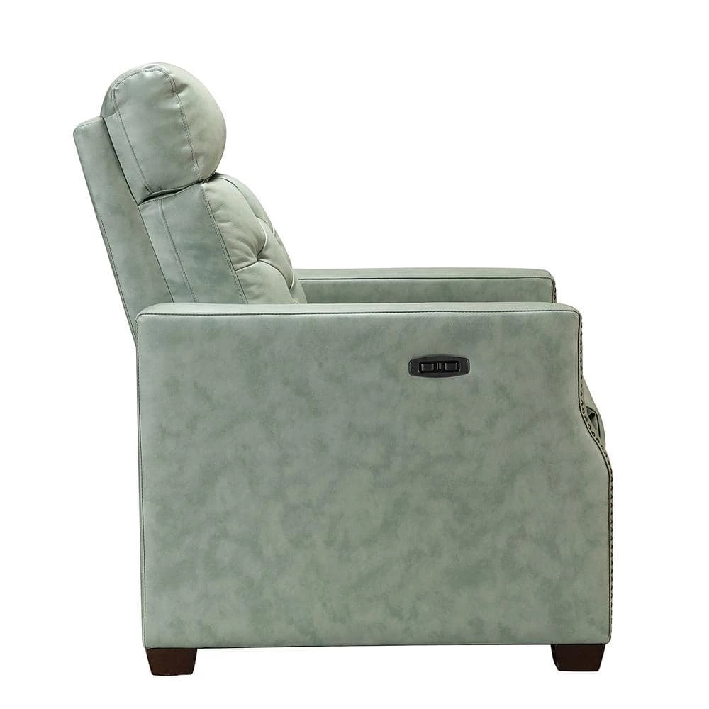 Octavio 31.50"Wide Grey Genuine Leather Power Recliner by JAYDEN CREATION 2 Octavio 31.50"Wide Grey Genuine Leather Power Recliner by JAYDEN CREATION - Image 2