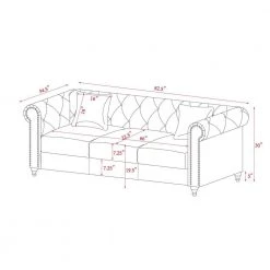 Lucía 82.5 in. Wide Grey Sofas with Nailhead Trim by JAYDEN CREATION -JAYDEN CREATION Sales grey jayden creation sofas couches cy2026b 3 grey p 76 1000