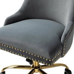 Bella Grey Nailhead Swivel Task Chair by JAYDEN CREATION -JAYDEN CREATION Sales grey jayden creation task chairs ofm0003 grey 1f 1000