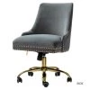 Bella Grey Nailhead Swivel Task Chair by JAYDEN CREATION
