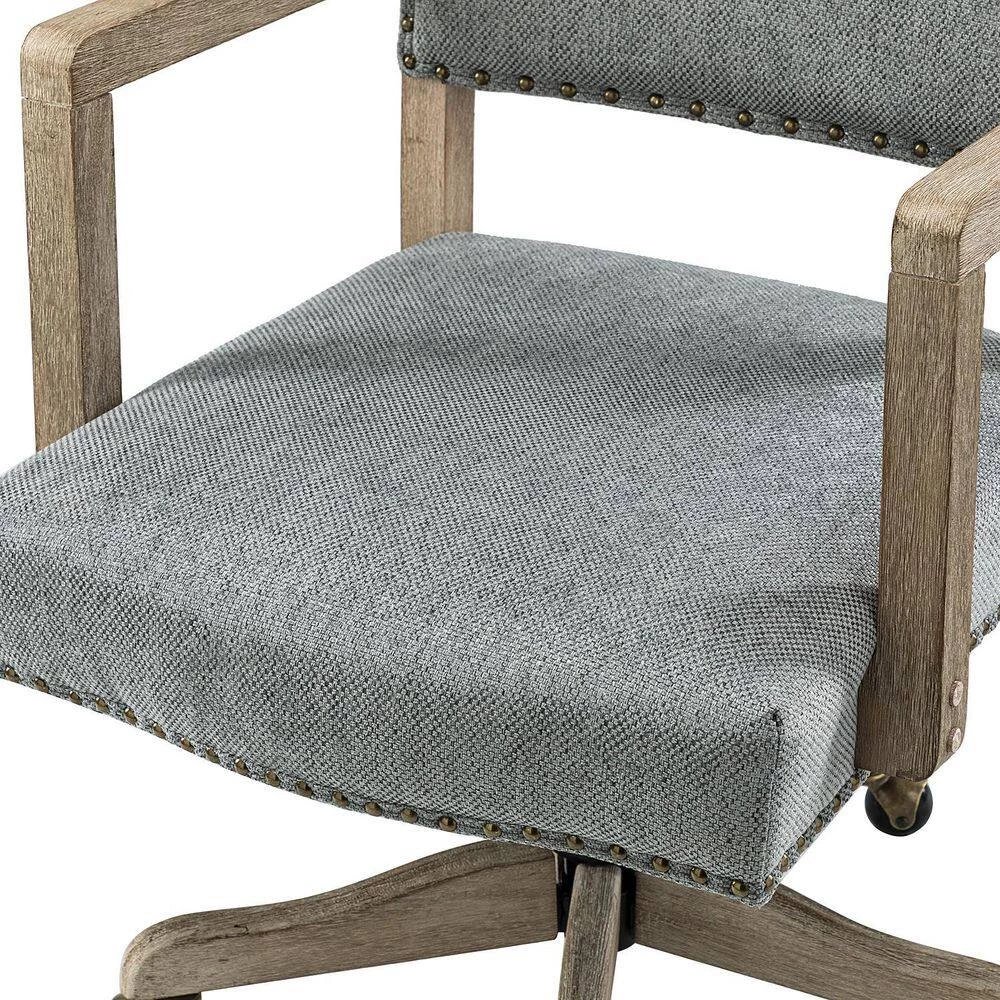 Romilda Grey Swivel Task Chair with Nailhead Trim by JAYDEN CREATION 6 Romilda Grey Swivel Task Chair with Nailhead Trim by JAYDEN CREATION - Image 6