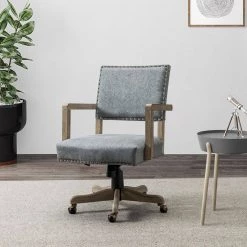 Romilda Grey Swivel Task Chair with Nailhead Trim by JAYDEN CREATION 19 Romilda Grey Swivel Task Chair with Nailhead Trim by JAYDEN CREATION -JAYDEN CREATION Sales grey jayden creation task chairs ofm0163 grey 31 1000